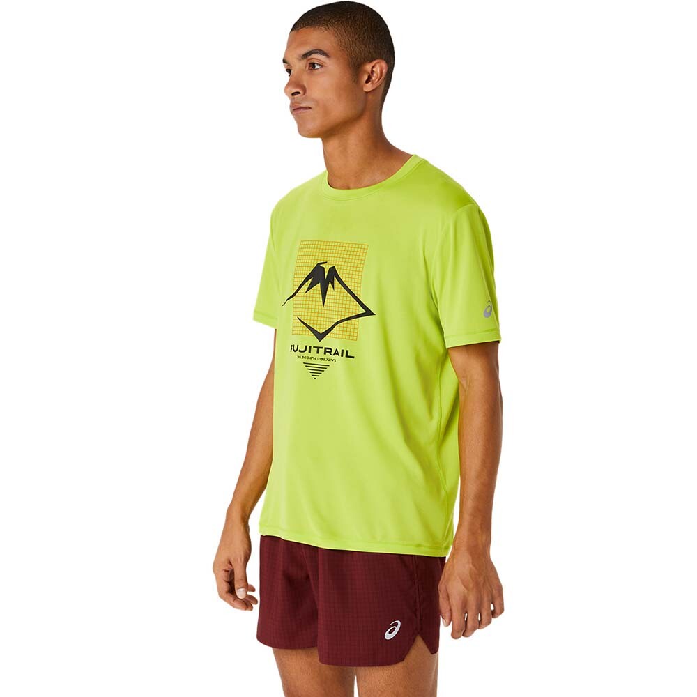 Fujitrail Logo Ss Top M - Hombre Neon Lime/br.orange/performanc