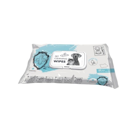 TOALLAS HÚMEDAS ANTIBACTERIANAS M-PETS 40 UNIDADES TOALLAS HÚMEDAS ANTIBACTERIANAS M-PETS 40 UNIDADES