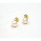 8,5 mm Caravanas en Oro 18 K Con Perlas 8,5 mm Caravanas en Oro 18 K Con Perlas
