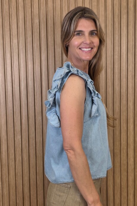 Musculosa Cata Denim Celeste