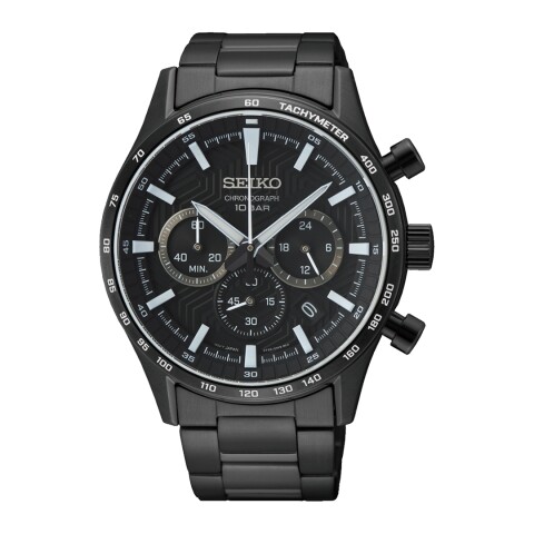 Reloj Seiko SSB415P1 para hombre con correa de acero Negro
