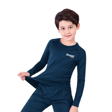 Conjunto Deportivo Camiseta termica Calza Niños X3 Azul