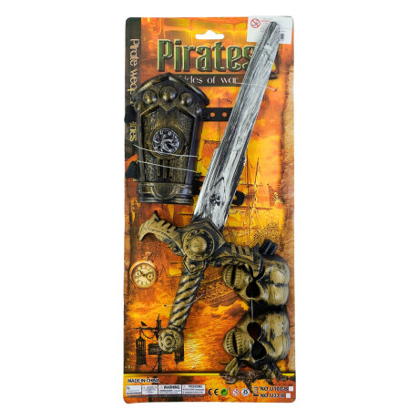 Juego pirata: espada, muñequera y lentes Juego pirata: espada, muñequera y lentes