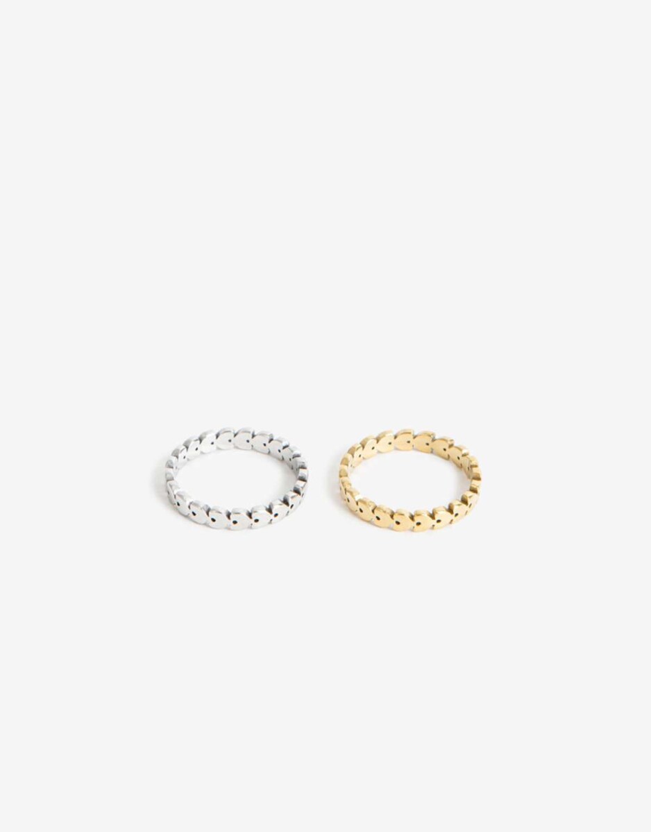 Sets Anillos Metal - Combinacion bicolor 