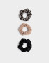 Skunzies Set por 3 Set De Scrunchies Satén - Combinacion Tricolor