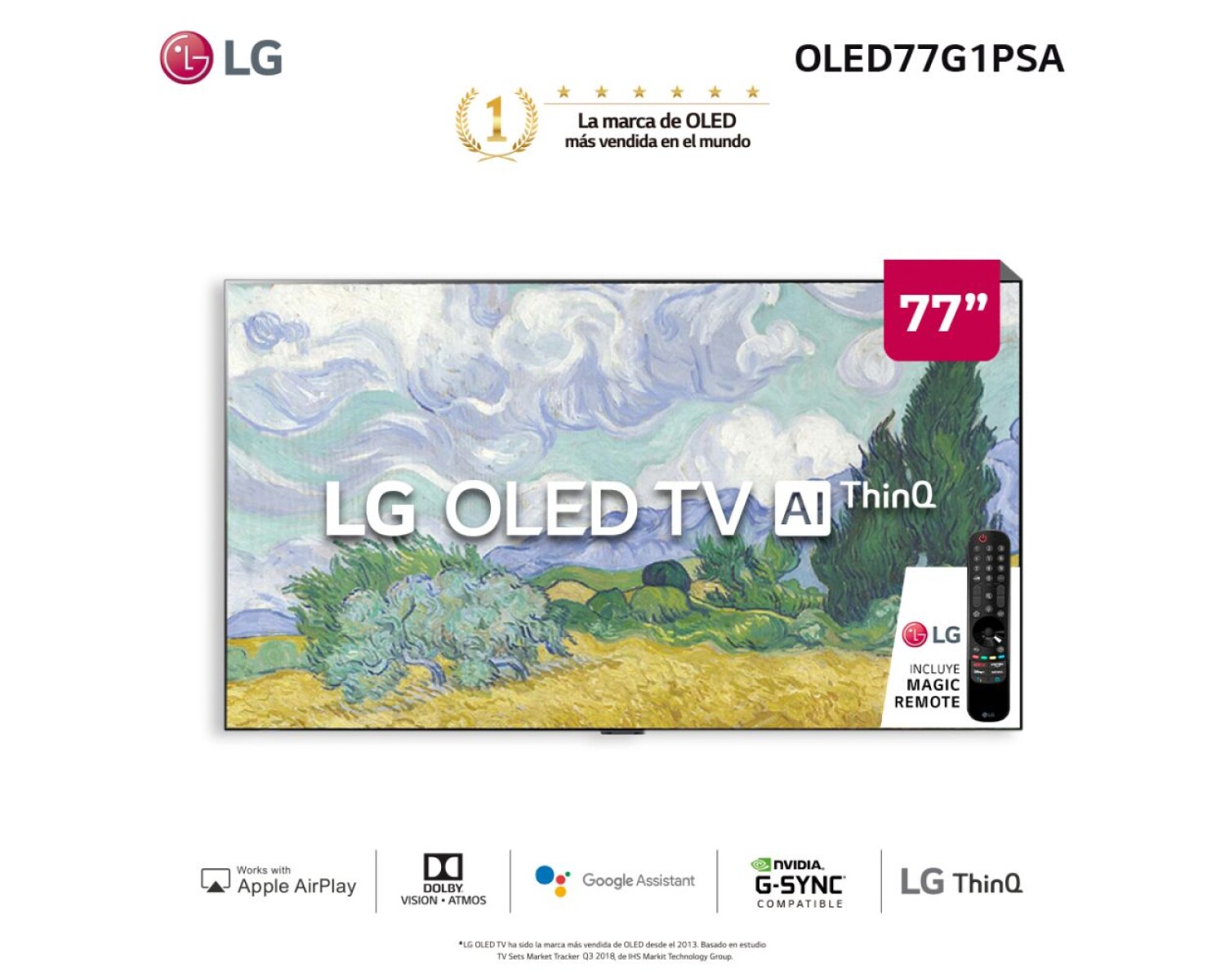 Smart TV LG OLED 77" AI OLED77G1 