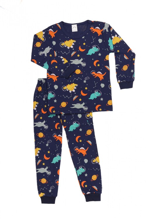 Pijama Dinosaurios Azul Marino