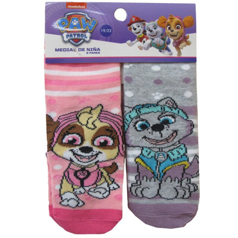 Medias Infantiles Disney x2 Paw Patrol Rosa - Fucsia - Gris