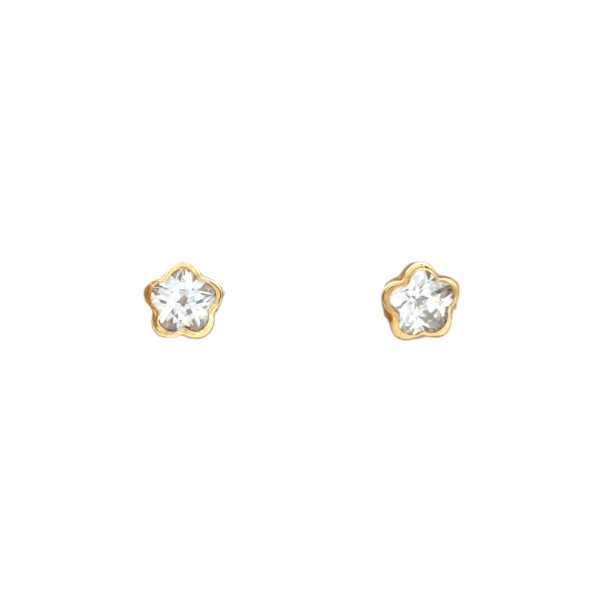 Caravanas Estrellas oro- Oro bajo - Zirconia - CA8179 conpiedra
