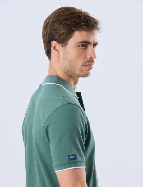 REMERA POLO LISA PIQUÉ Verde Oscuro