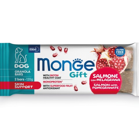 Monge Gift Granola Bars Skin Support Salmon & Pomegranate 120 gr Monge Gift Granola Bars Skin Support Salmon & Pomegranate 120 Gr