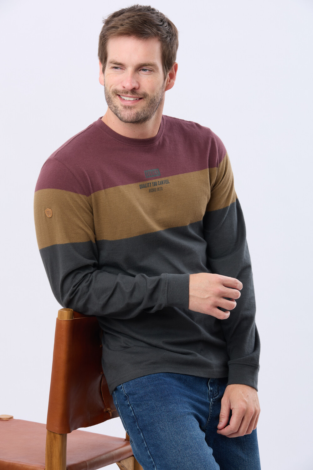 REMERA RAYADA DE ALGODÓN Gris