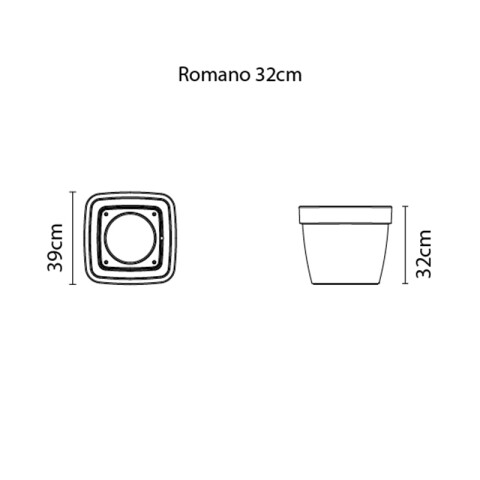 Maceta "ROMANO" 39 x 39 x 32cm. color terracota -TRAMONTINA TD0344