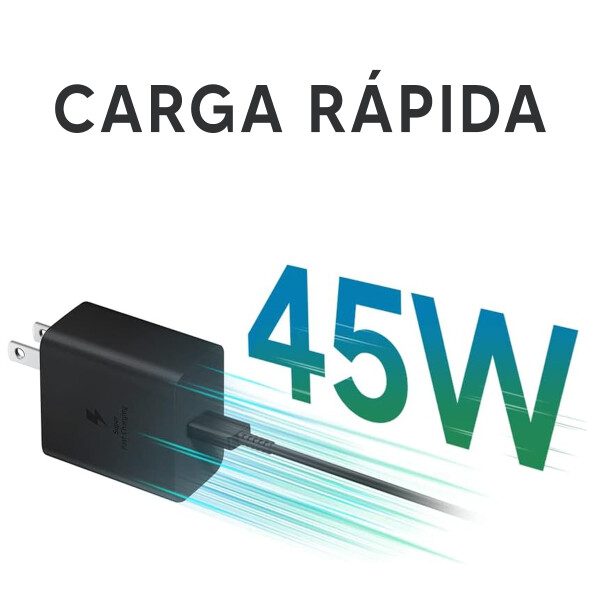 Cargador Samsung Ep-ta845 45w + Cable C A C CARGADOR SAMSUNG 45W+CABLE TIPO C NEGRO