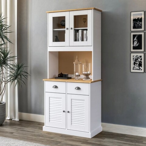 CRISTALERO - 4 PUERTAS - 2 CAJONES - LÍNEA VALENCIANA - BLANCO ROBLES Cristalero - 4 Puertas - 2 Cajones - Línea Valenciana - Blanco Robles