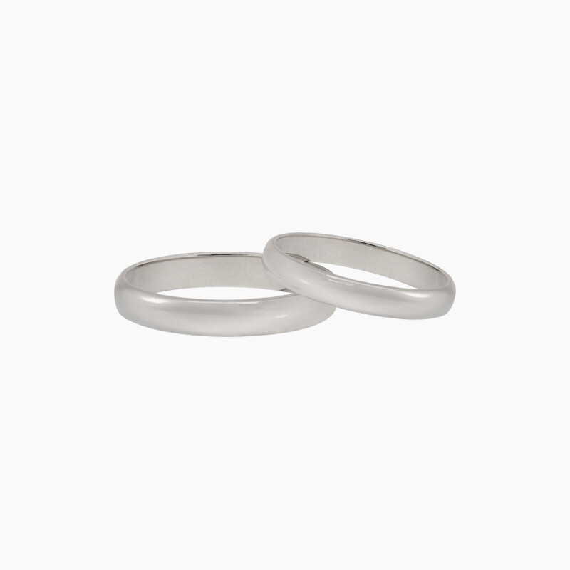 Par de alianzas en oro blanco 18K modelo bombé Par De Alianzas En Oro Blanco 18k Modelo Bombé
