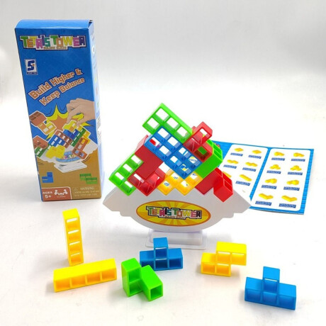 Torre Tetris Juego de Bloques Construcción y Equilibrio 16Pz Multicolor