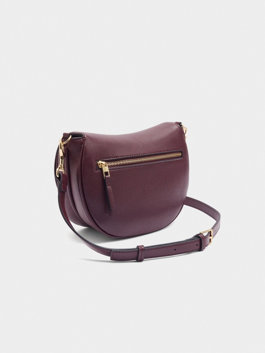 Bolso Bandolera Ovalado Con Solapa burdeos