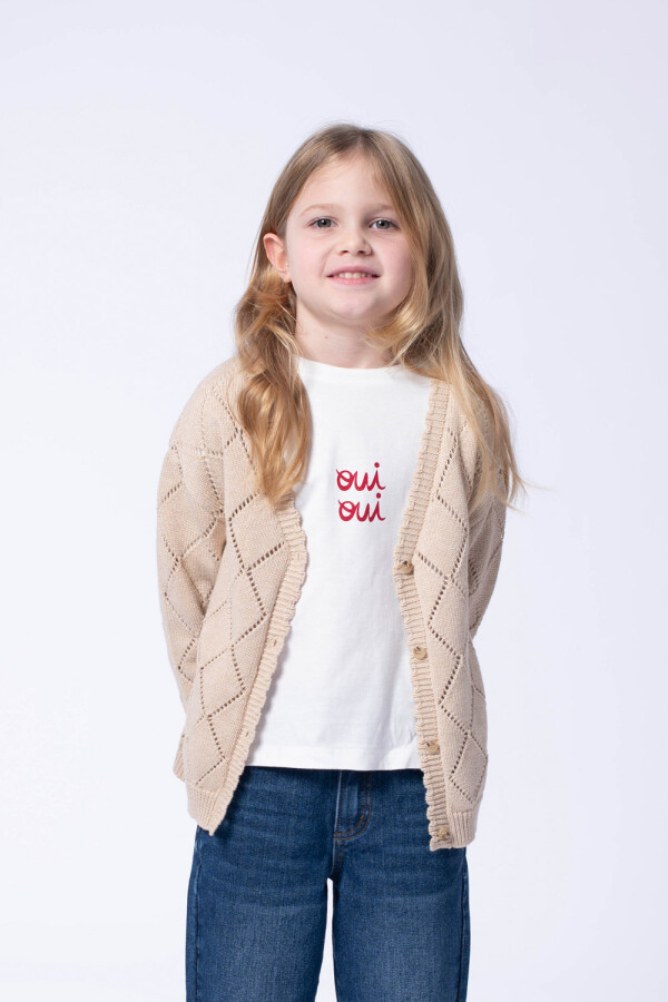 Cardigan Punto Beige melange