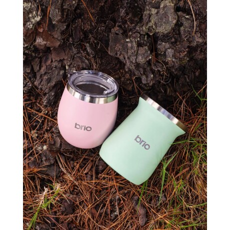 Mate Brio de Acero Inoxidable con Tapa ROSA