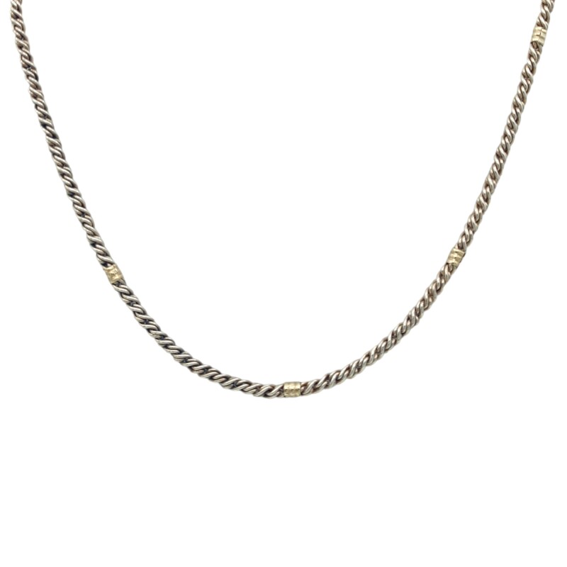 Cadena Espiga torneada - Plata y Oro - Sin piedra - CD5057 sinpiedra