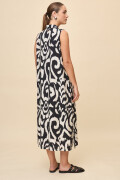VESTIDO LITA PRINTED Negro/Blanco