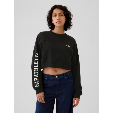 JPN DROP SHOULDER SUPER CROP CREW TRUE BLACK V2