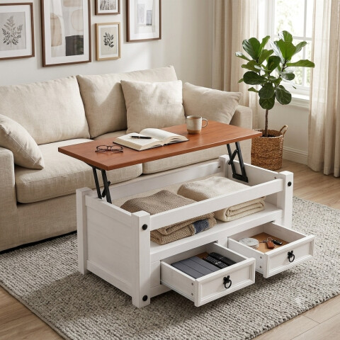 MESA DE CENTRO ARTICULADA CORONA BLANCO CH9145B MESA DE CENTRO ARTICULADA CORONA BLANCO CH9145B