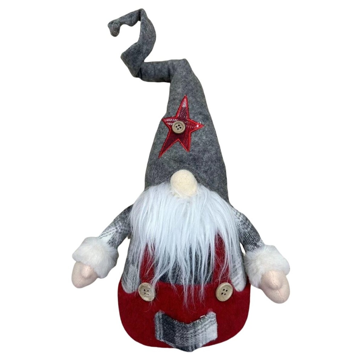 MUÑECO PAPA NOEL NAVIDAD MEDIANO 35CM GRIS/ROJO 