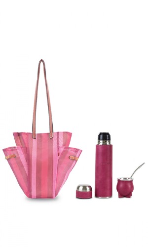 KIT MATERO VOLTOK FUCSIA TANNAT Y GUINDA CON FUCSIA