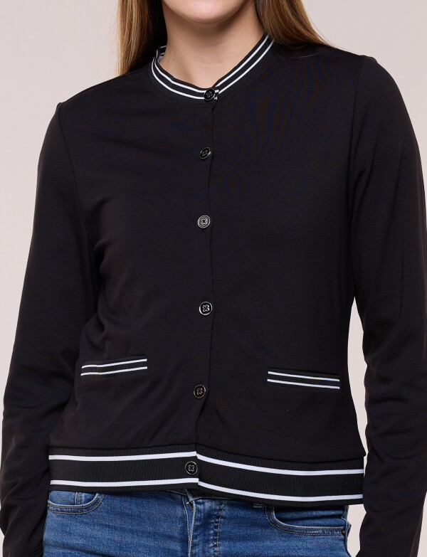 Cárdigan Varsity Abotonada NEGRO