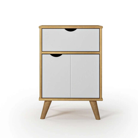 Mesa de luz 1 Cajion 1 Puerta Linea Dubli­n Blanco