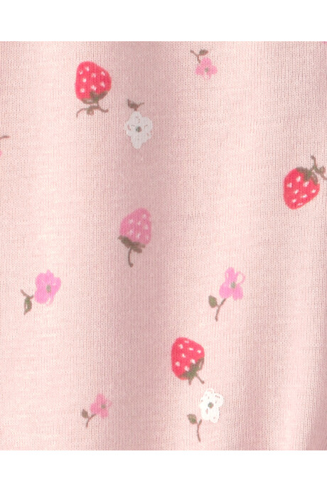 Pack dos pijamas enterito con pie, de algodón, diseño frutillas y lunares Sin color