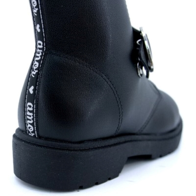 Botas - Molekinha - Molekinha Botita Niña Hebilla Corazon de Niños - 2164.120-9569 Negro