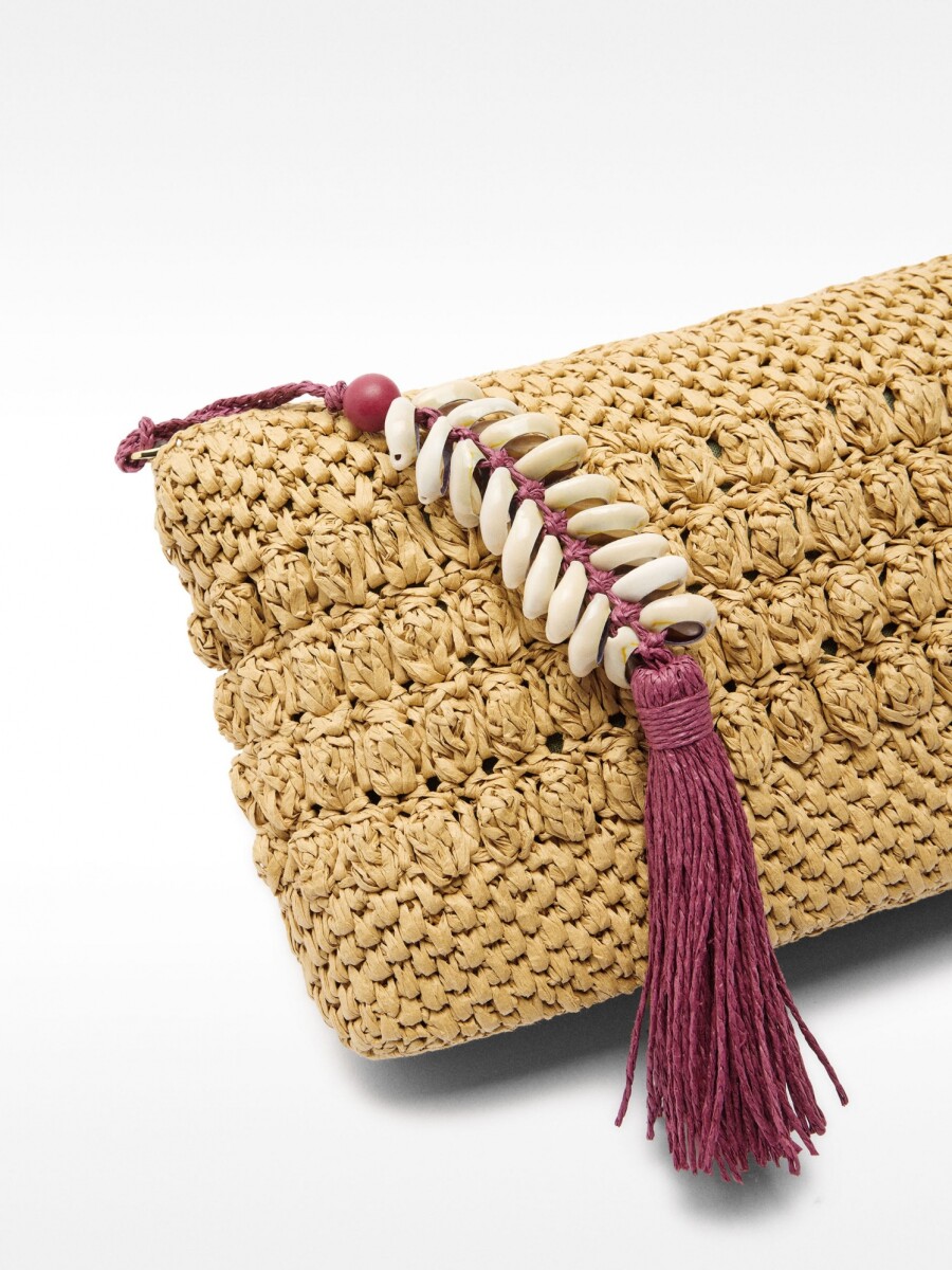 Bolso Bandolera Efecto Rafia natural