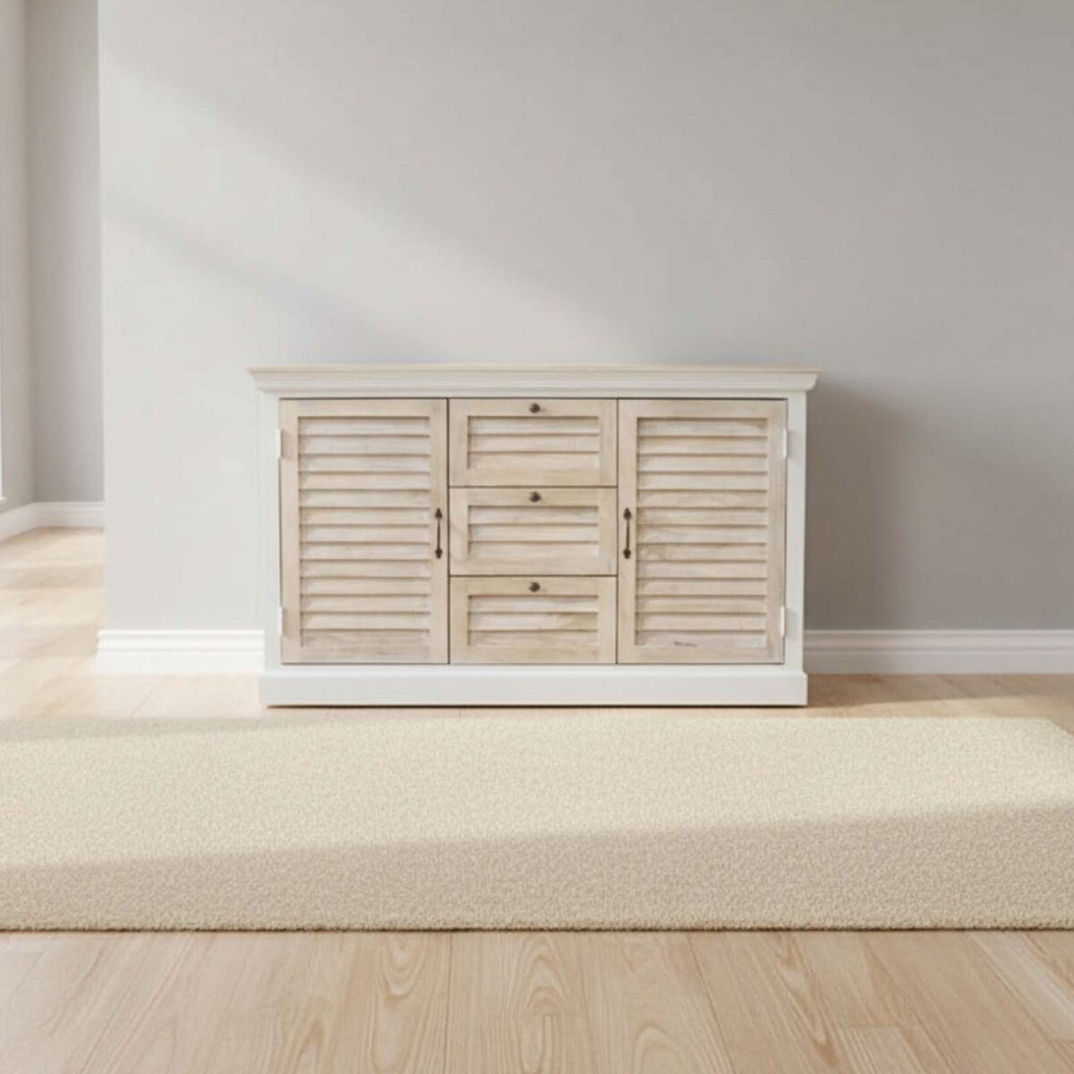 APARADOR 2P 3C - MADERA-DE-MANGO NATURAL-BEIGE COSTA 
