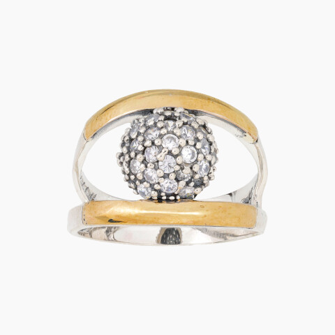 Anillo en Plata y Oro con circonias Anillo En Plata Y Oro Con Circonias