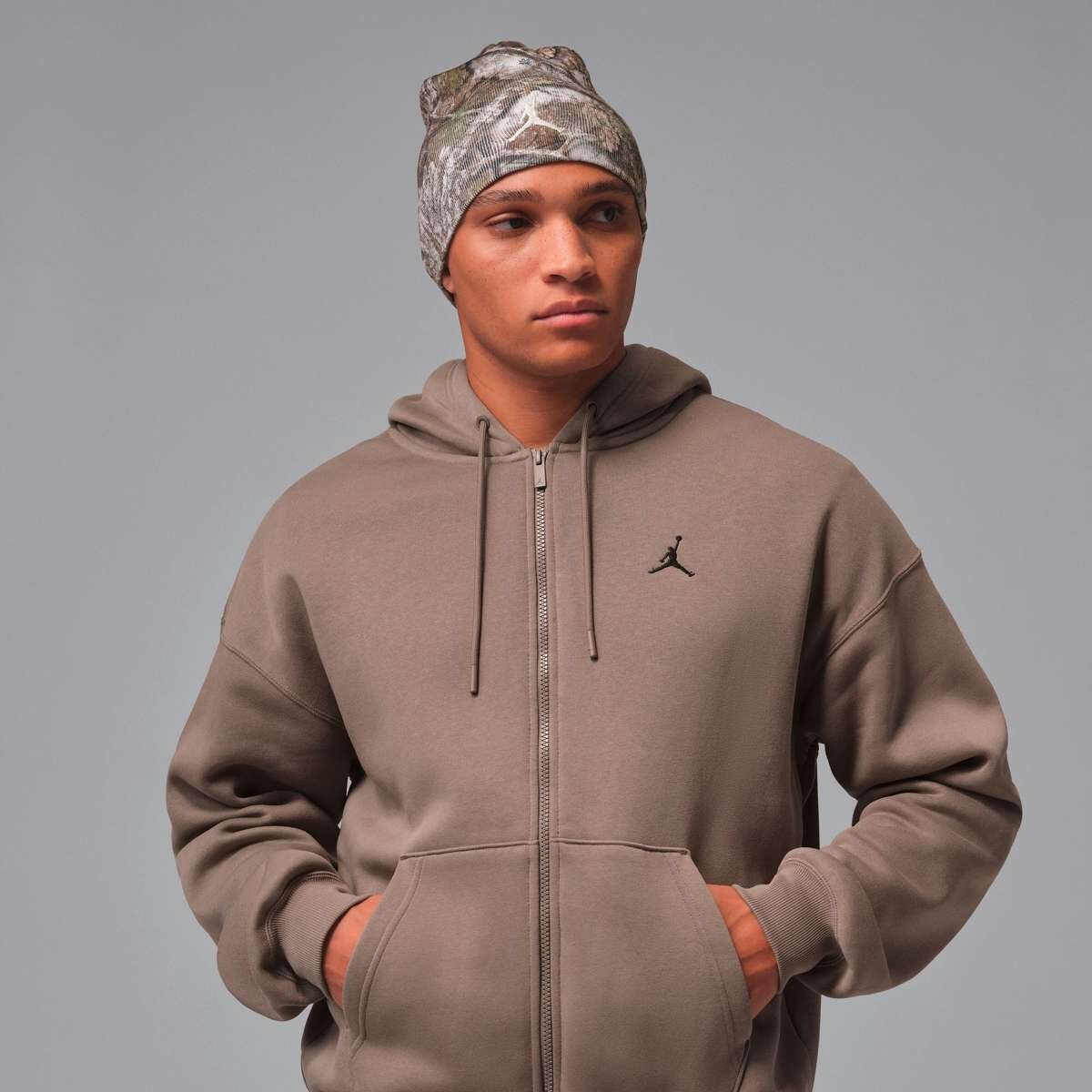 Abrigo Hoddie de Hombre Jordan Brooklyn Fleece - Gris 
