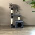 Rascador Torre 3 Niveles Felpa Y Sisal Para Gato Juego Color Variante Gris Oscuro