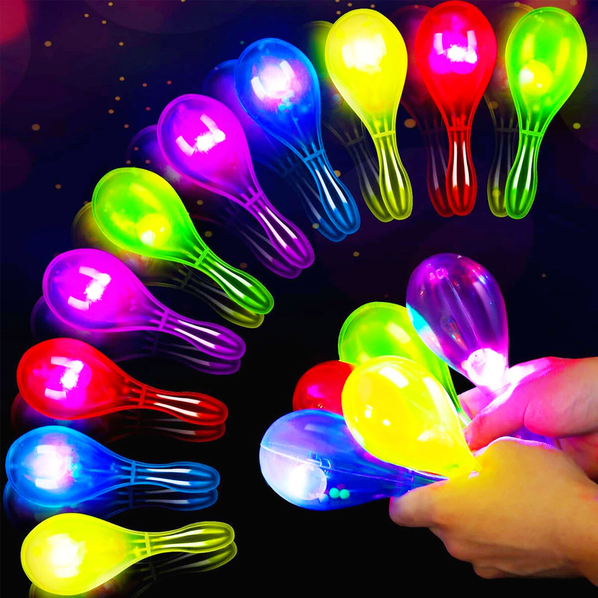 OUTLET Maraca luminosa 4 colores 15cm - Outlet Maraca Luminosa 4 Colores 15cm 