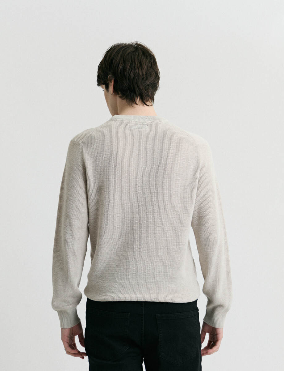 470986 SWEATER HARRINGTON LABEL Beige Melange