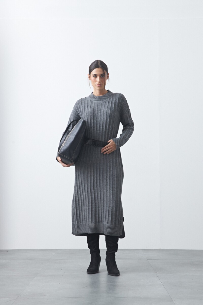VESTIDO SIMEON Gris Osc Melange