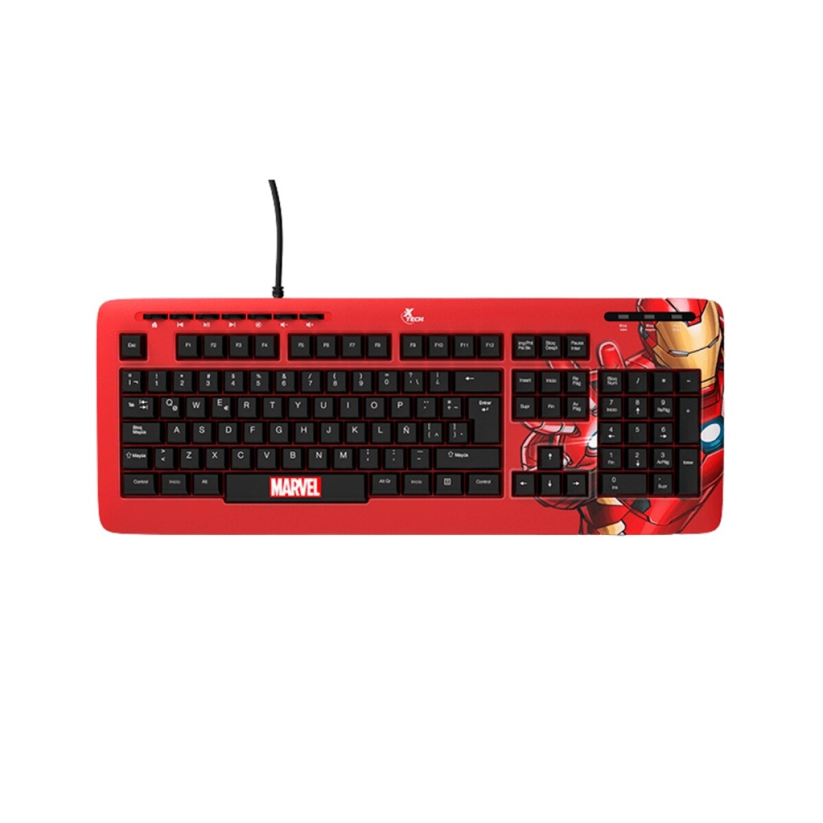 Teclado USB Xtech Xtk-M401Im Iron Man Espara /Multimedia 