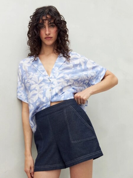 SHORT D.CASSIN VIKTOR INDIGO