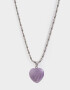 Cadena Corta con Dije Capsula Especial Cadena Corta Con Dije Corazón Piedra - Plateado