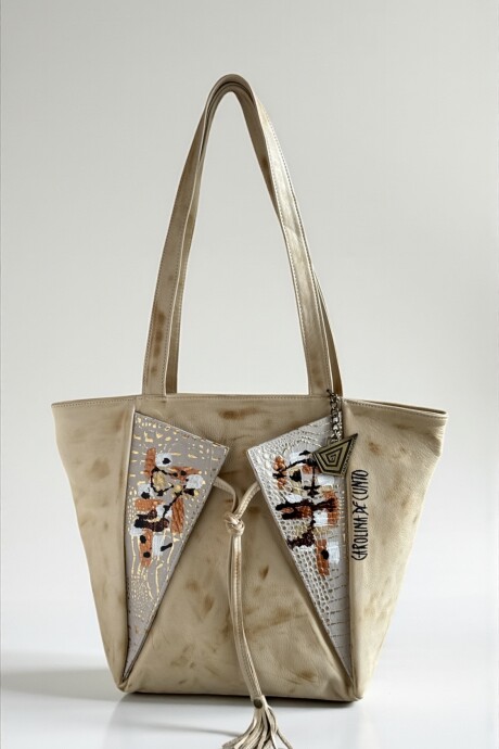 Cartera EIRA Natural Con Crocco Y Arte Cartera EIRA Natural Con Crocco Y Arte