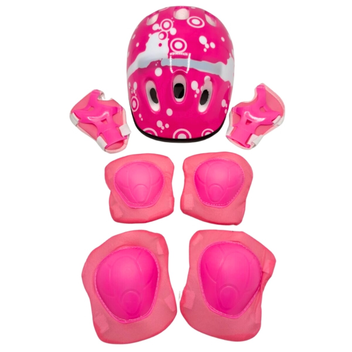 Set Casco, Rodillera y Coderas - Rosado 