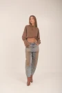 JEAN SLOUCHY LIGHT DIRTY Marron