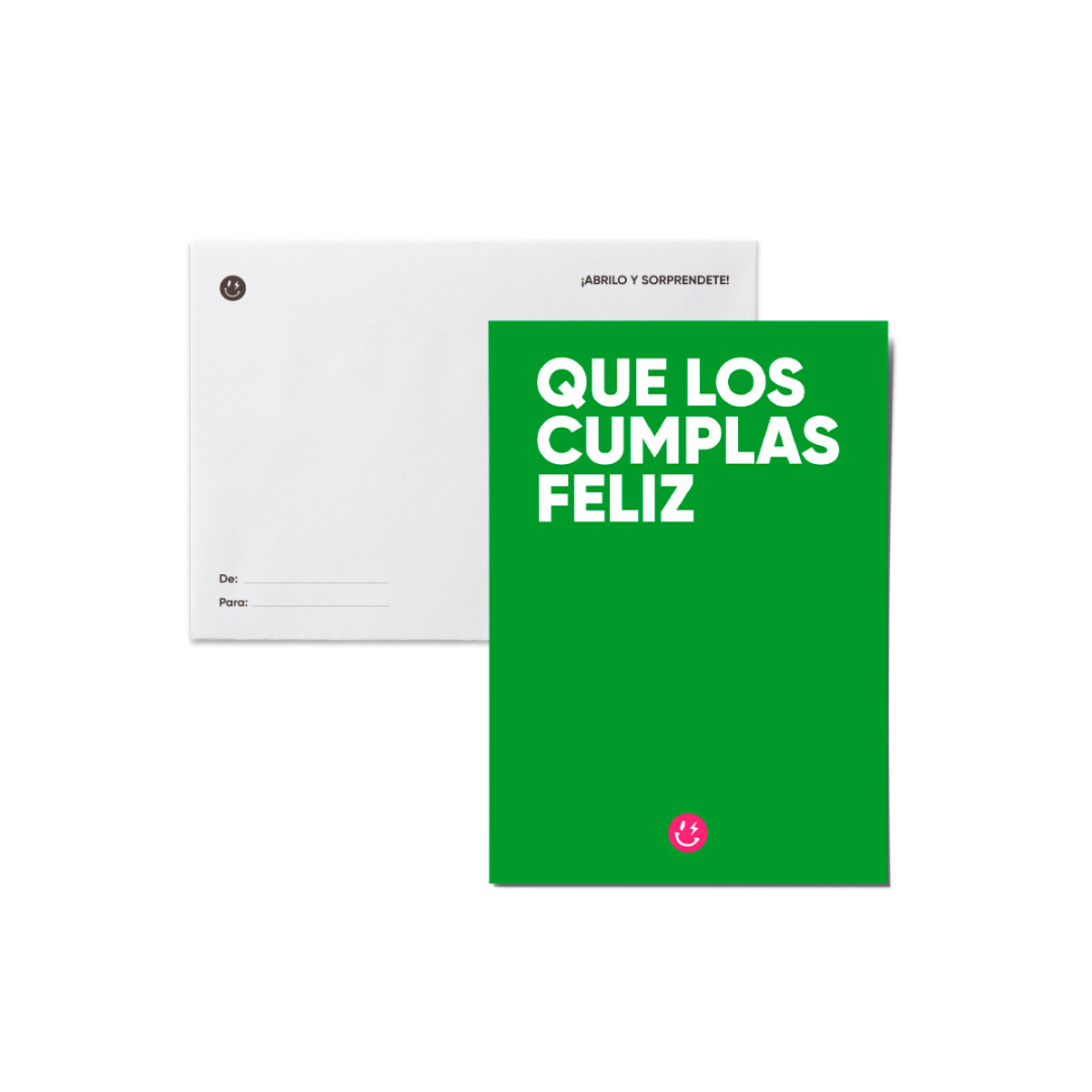 Tarjeta monocromática con sobre Cumpleaños 