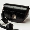 Bandolera The Circle En Floater Big Croco Negro